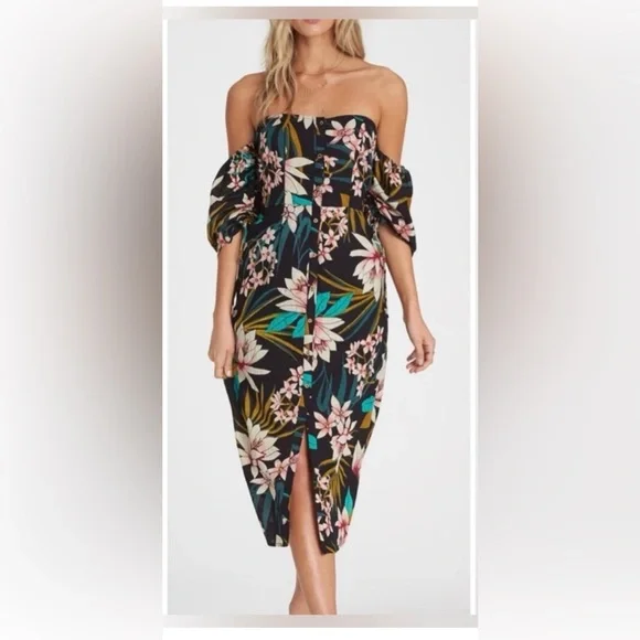 Billabong Dresses Billabong Midi Off The Shoulder Dress Medium